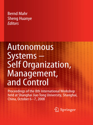 cover image of Autonomous Systems – Self-Organization, Management, and Control